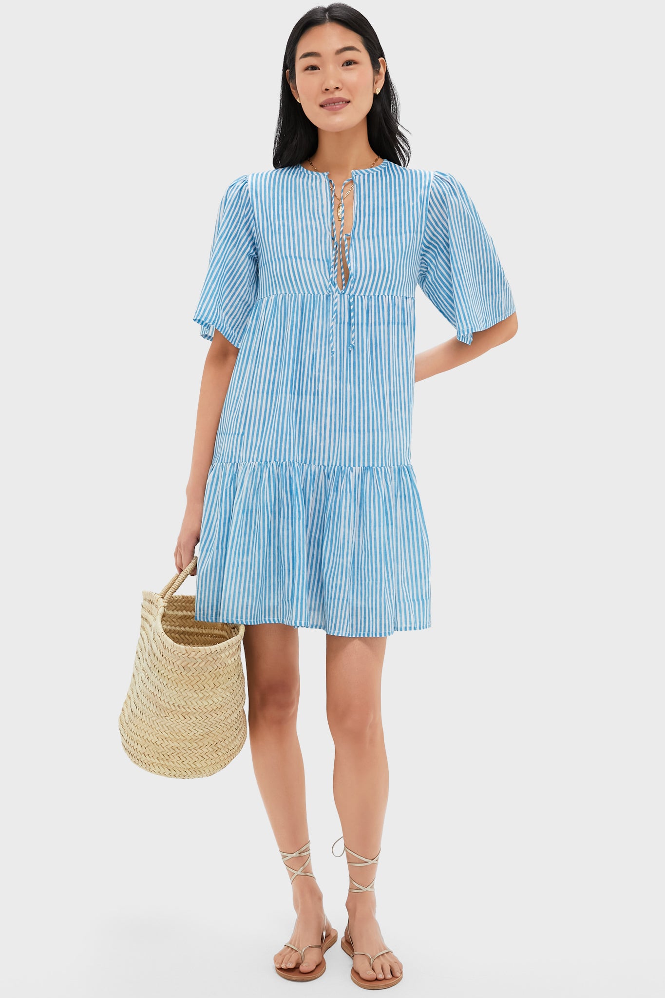 Sunday Stripe Bluesy Organic Isla Dress