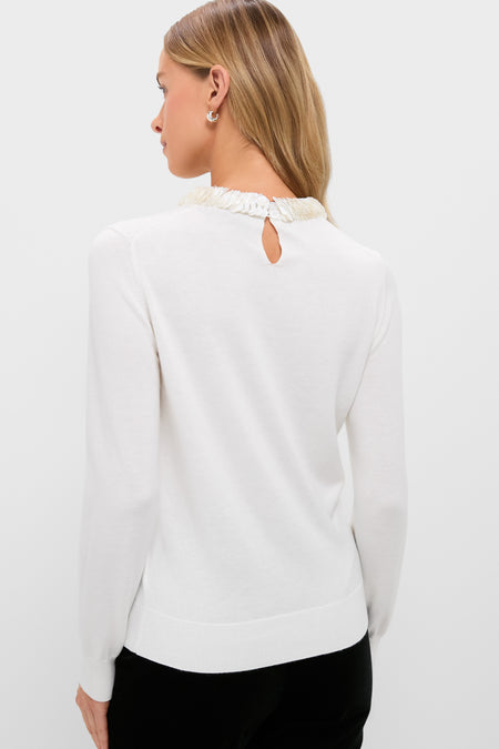 Ivory Sequin Trim Lina Sweater