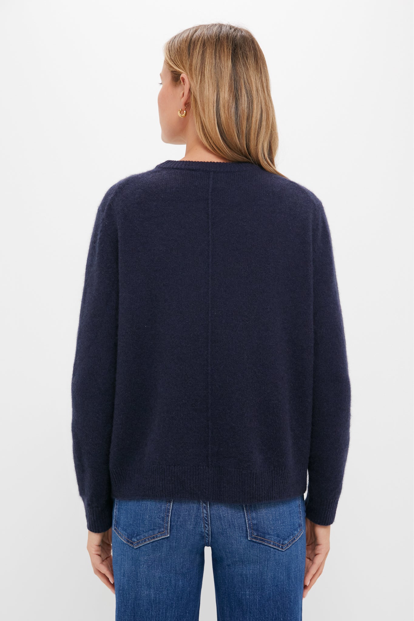 Navy Cashmere Bodie Boyfriend Crewneck
