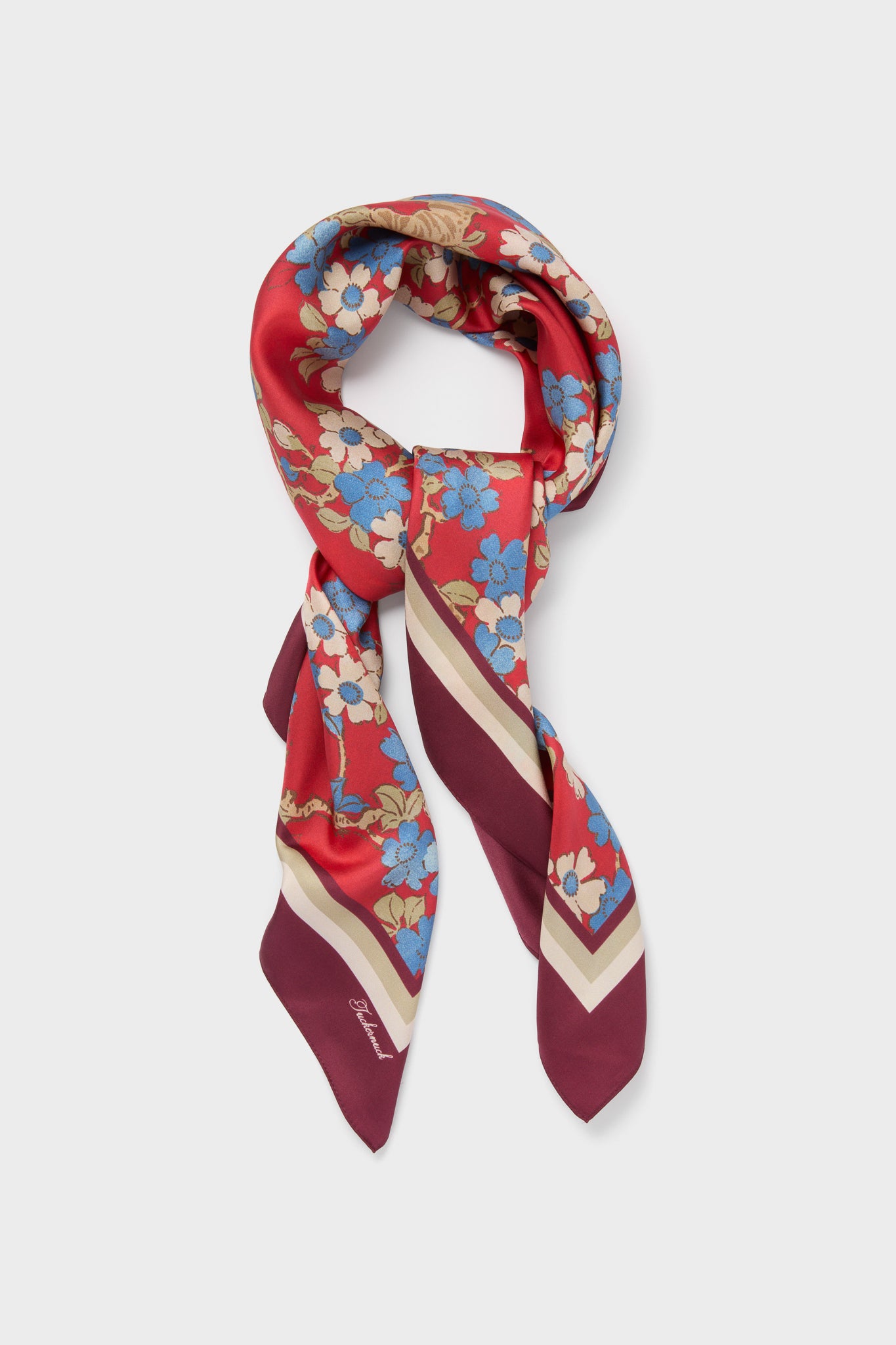 Scarlet Sakura Medium Silk Scarf