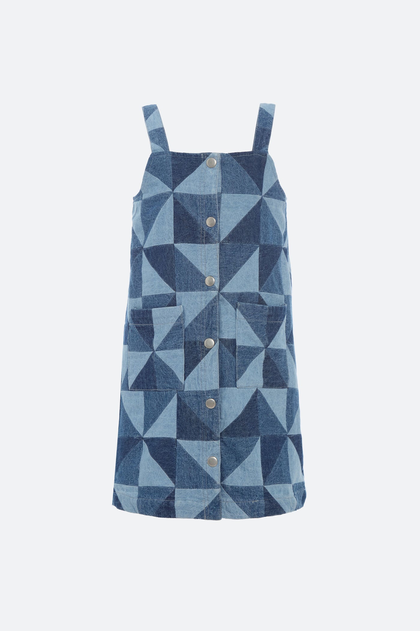 apron dress denim Native Embroidered Denim Pinafore Dress
