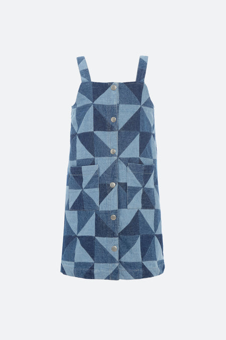 Blue Deniz Denim Apron Dress