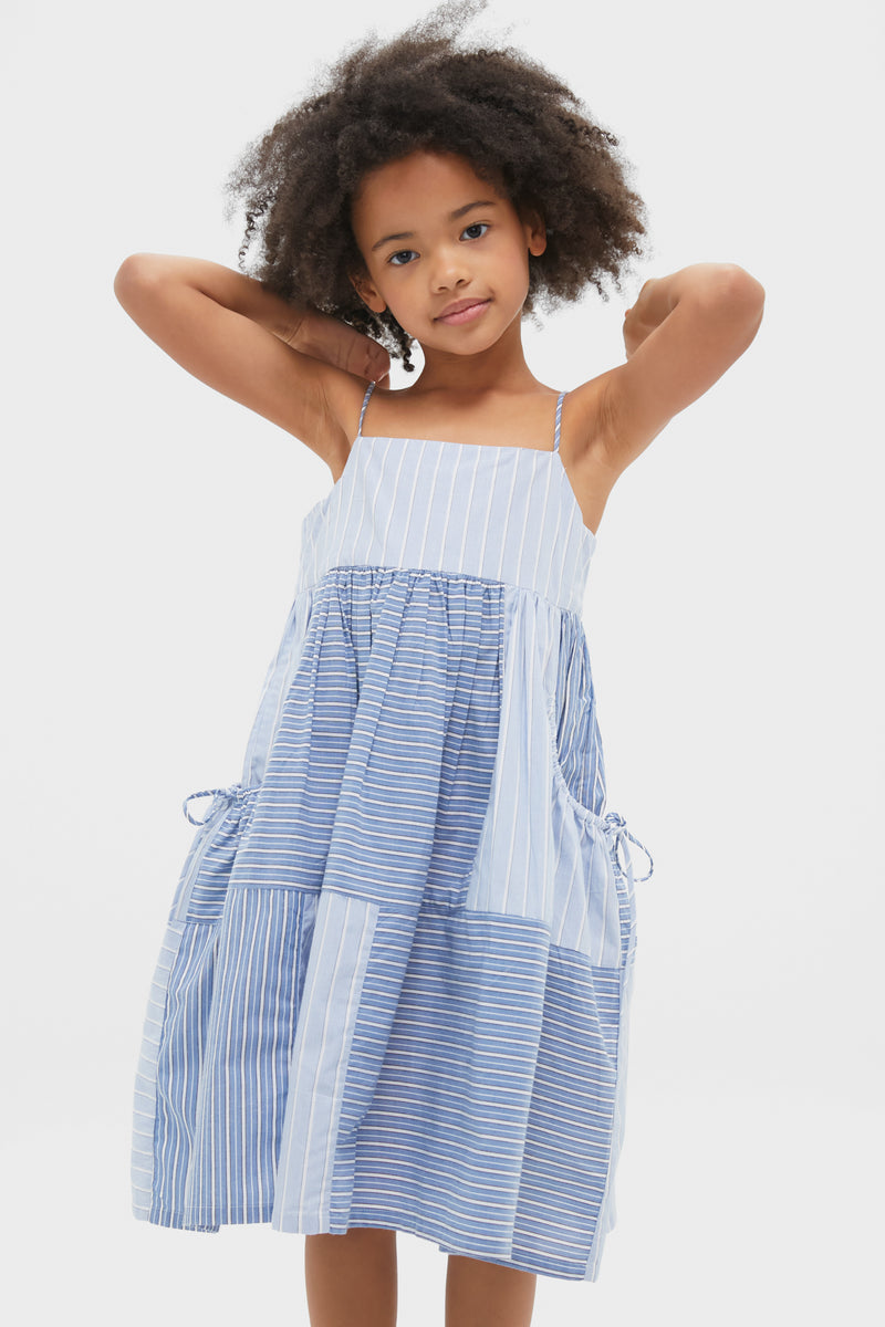 Blue Helmi Stripe Tank Dress