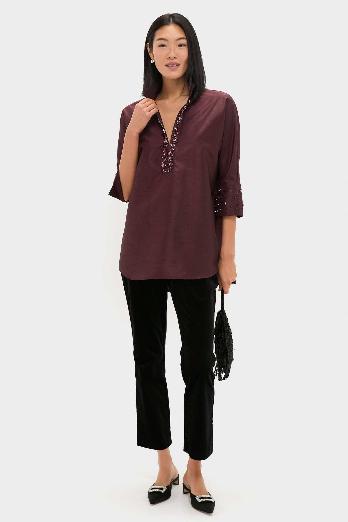 Winetasting Embellished Willow Blouse