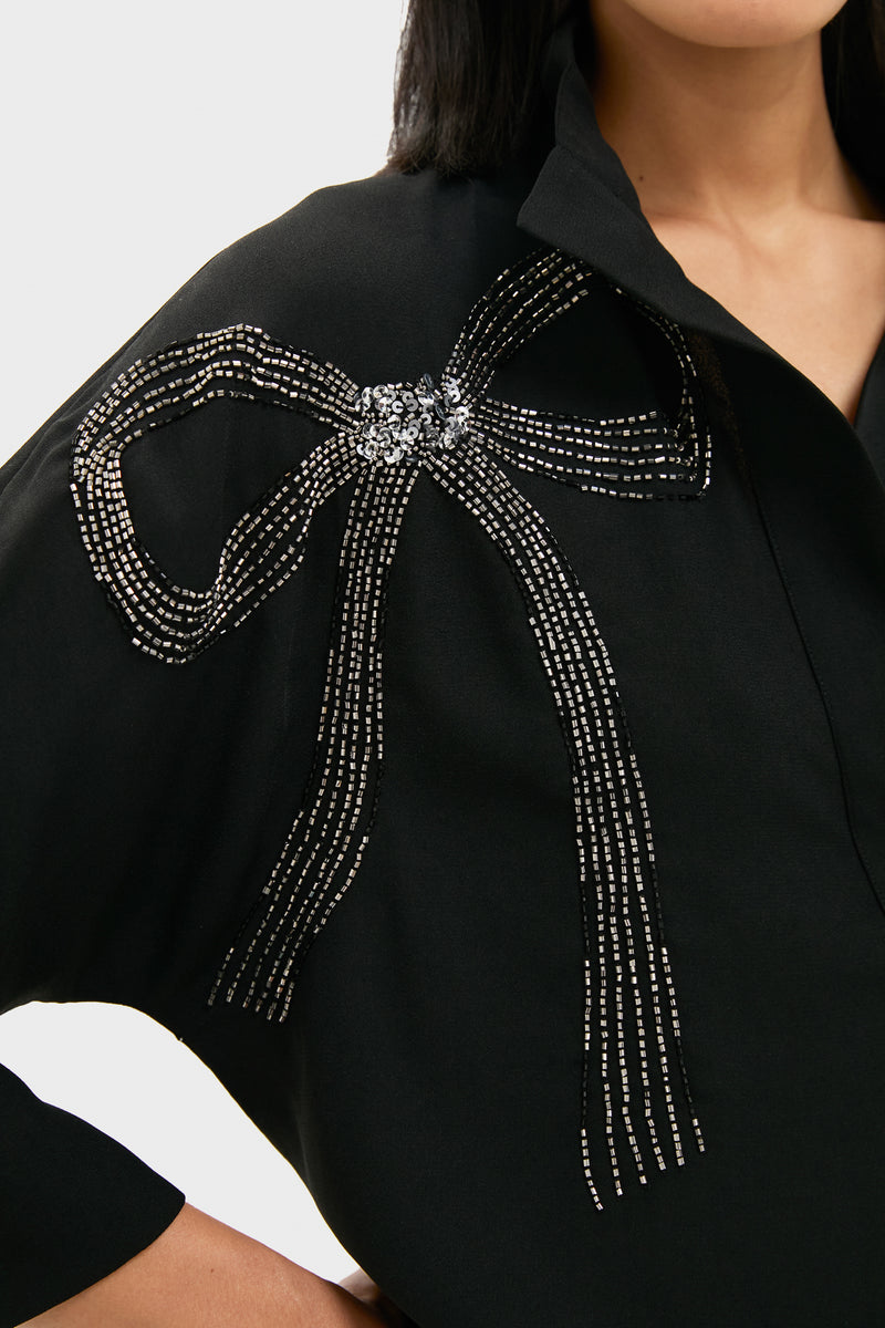Black Embellished Willow Blouse