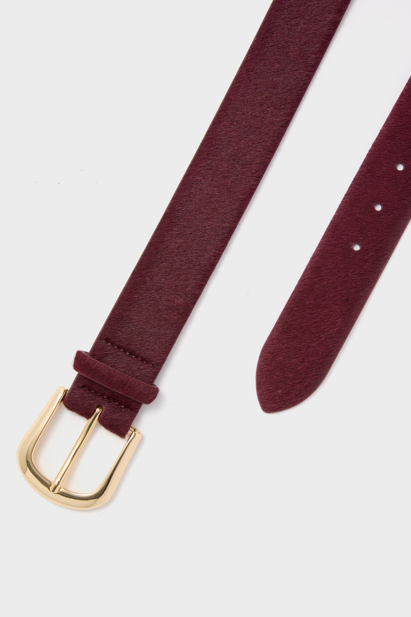 Burgundy Kennedy Calf-Hair Belt