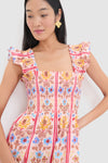 Pink Multi Floral Block Stripe Ellie Nap Dress