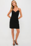 Black Lace Sabrina Mini Dress
