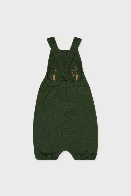 Green Reno Merino Baby Knitted Dungarees