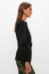 Black Long Sleeve Structured Rhoda Tunic Top