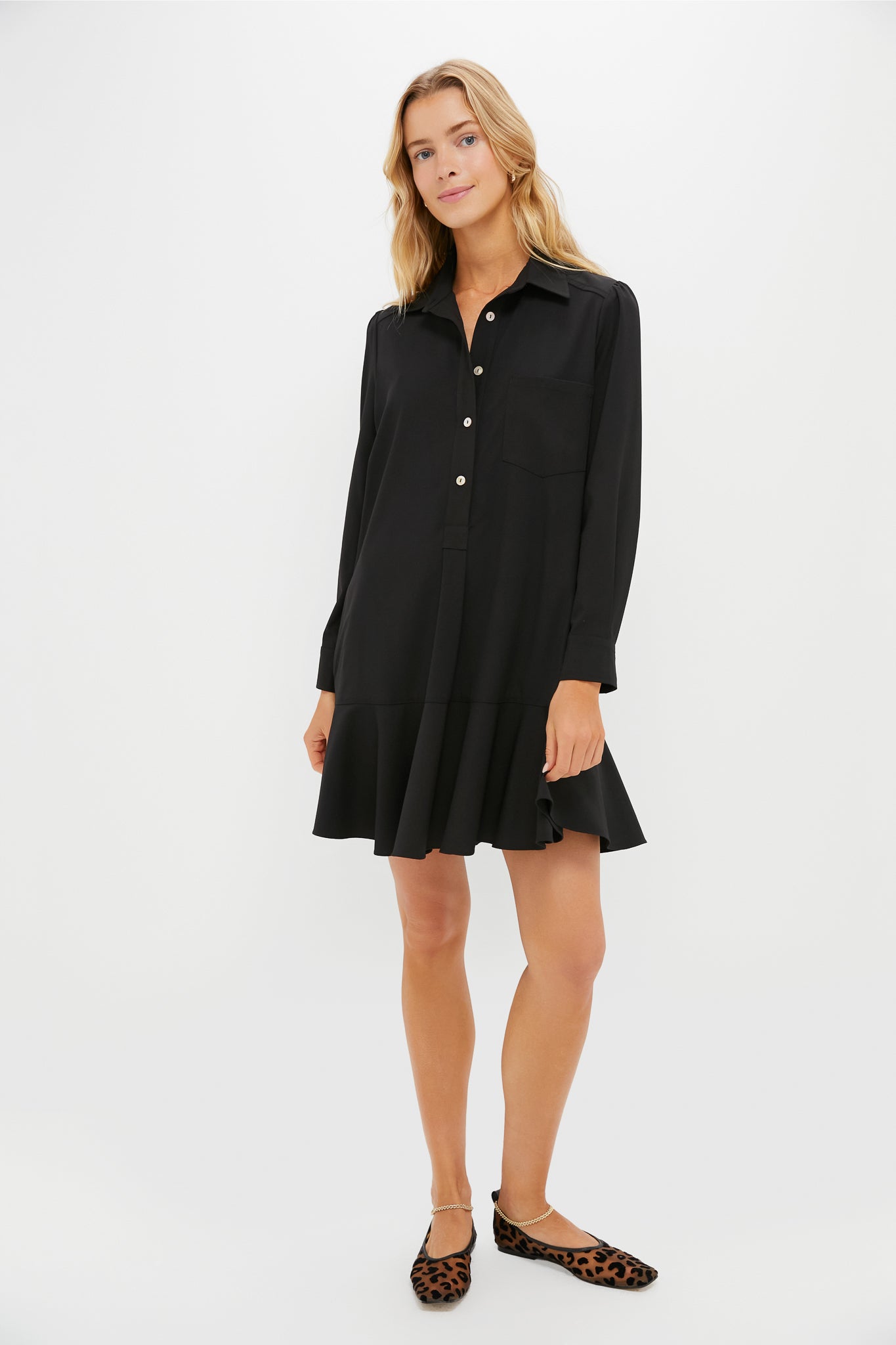 Tuckernuck Black Crepe Callahan Shirt Dress Black / XS Tuckernuck Black Crepe Callahan Shirt Dress Black / XS