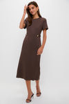Chocolate Brown Zarah Midi Dress