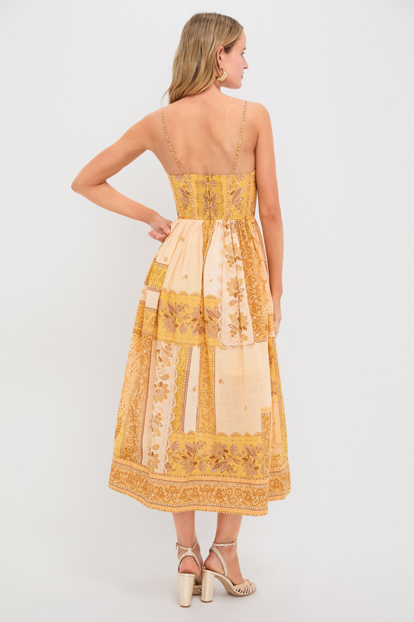 Mustard Bandana Lucky Corset Midi Dress | Zimmermann