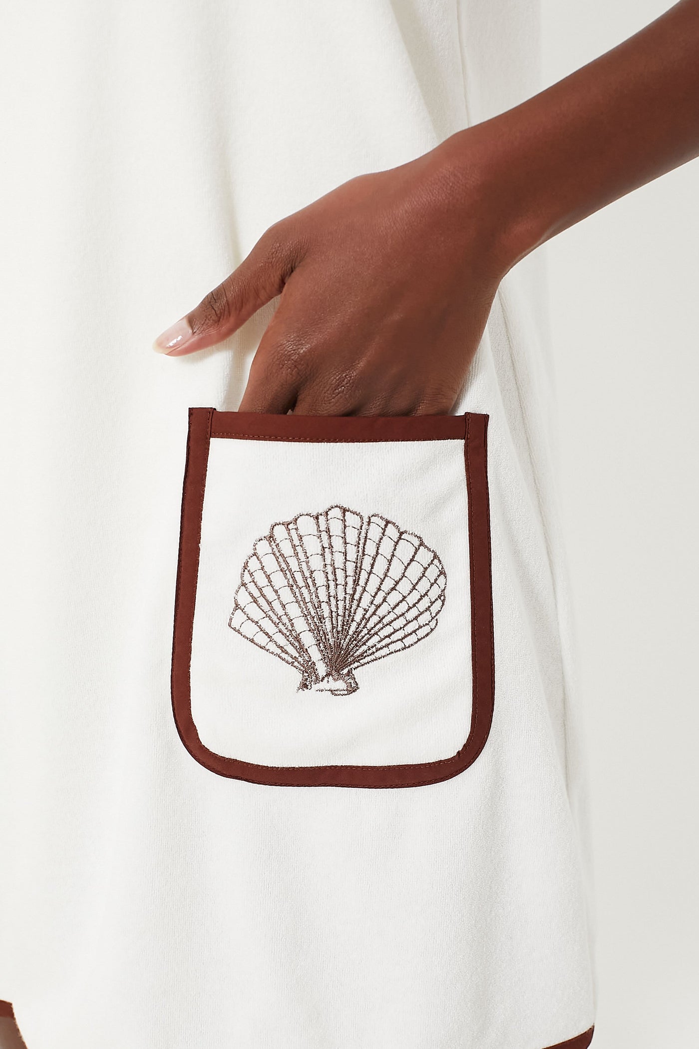 Blanc Shell Embroidered Terrycloth Dress Coverup