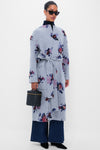 Painted Rose Grey Melange Oversize Belted Coat