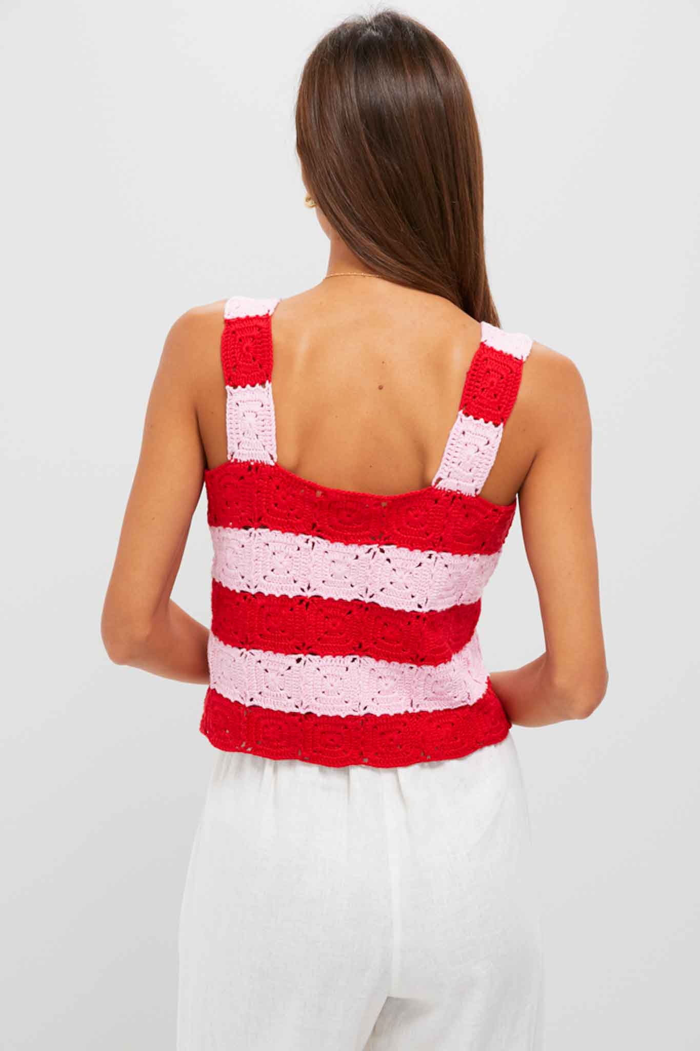 Pink & Red Crochet Cooper Tank | Hyacinth House
