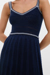 Navy with White Trim Knit Anne Dress