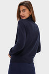 Navy Cashmere Turtleneck Sweater