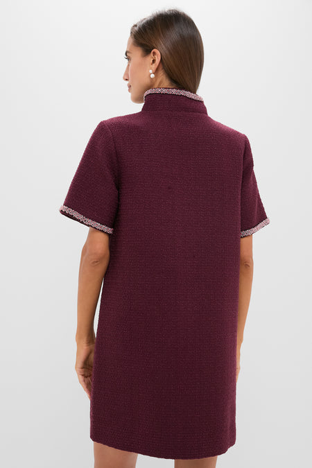 Winetasting Tweed Embellished Ophelia Dress