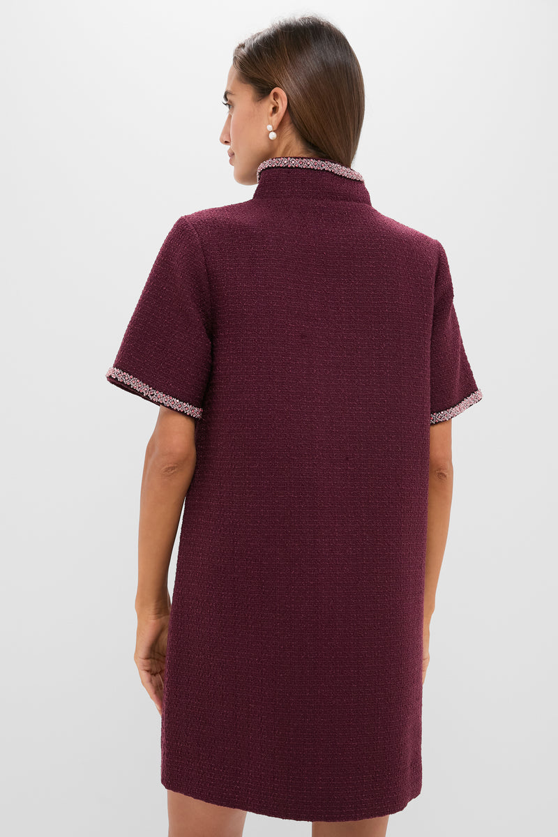 Winetasting Tweed Embellished Ophelia Dress