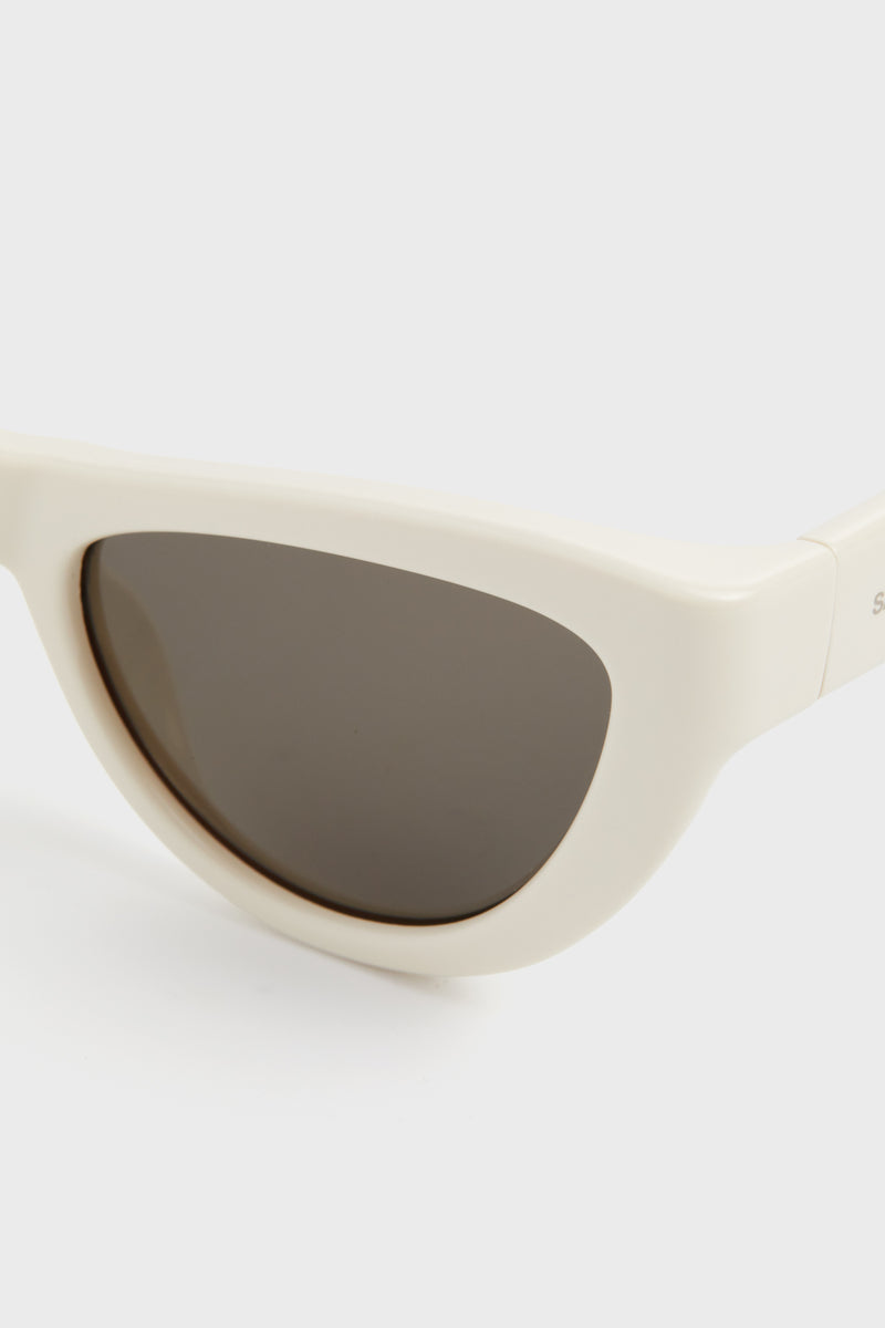 Shiny Solid Ivory Cat Eye Sunglasses