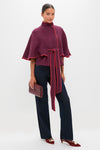 Burgundy Small Soft Napa Clutch