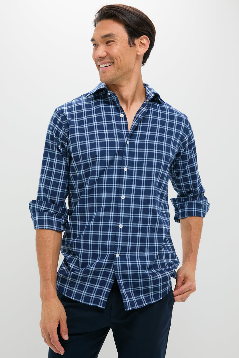 Navy Mystic Performance Flannel Sport Shirt