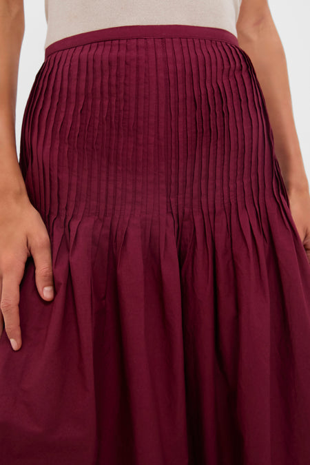 Bordeaux Rosa Midi Skirt