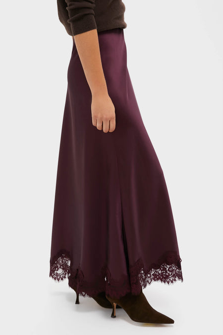 Winetasting Satin Mischa Slip Skirt