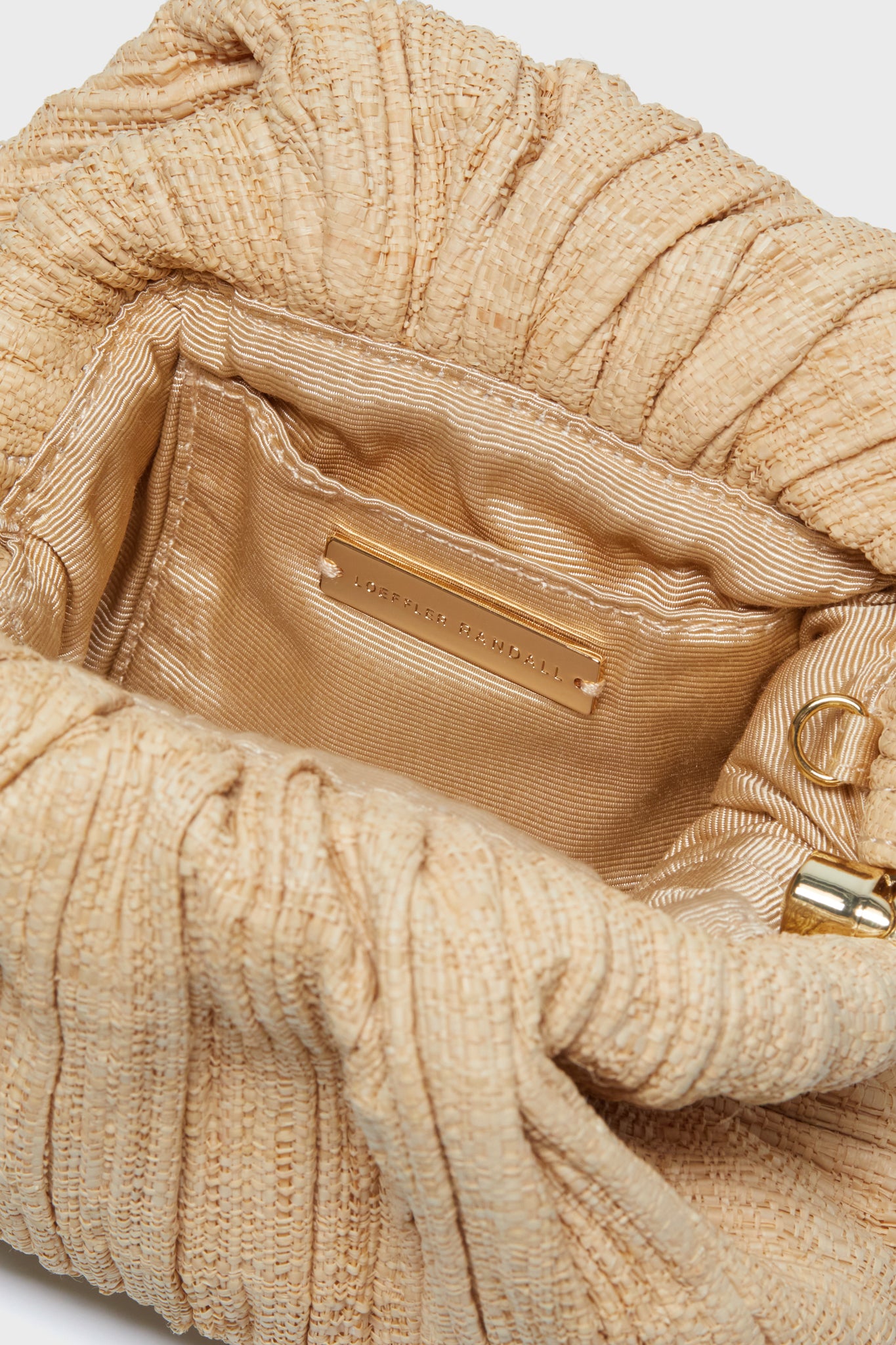 Natural Raffia Bailey Pleated Clutch
