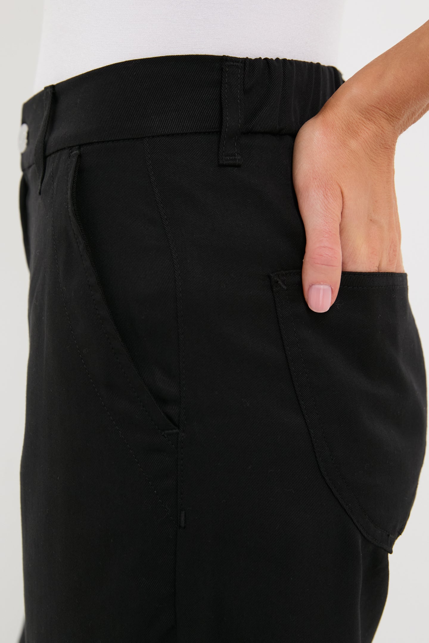 Black Tencel Tulip Trouser