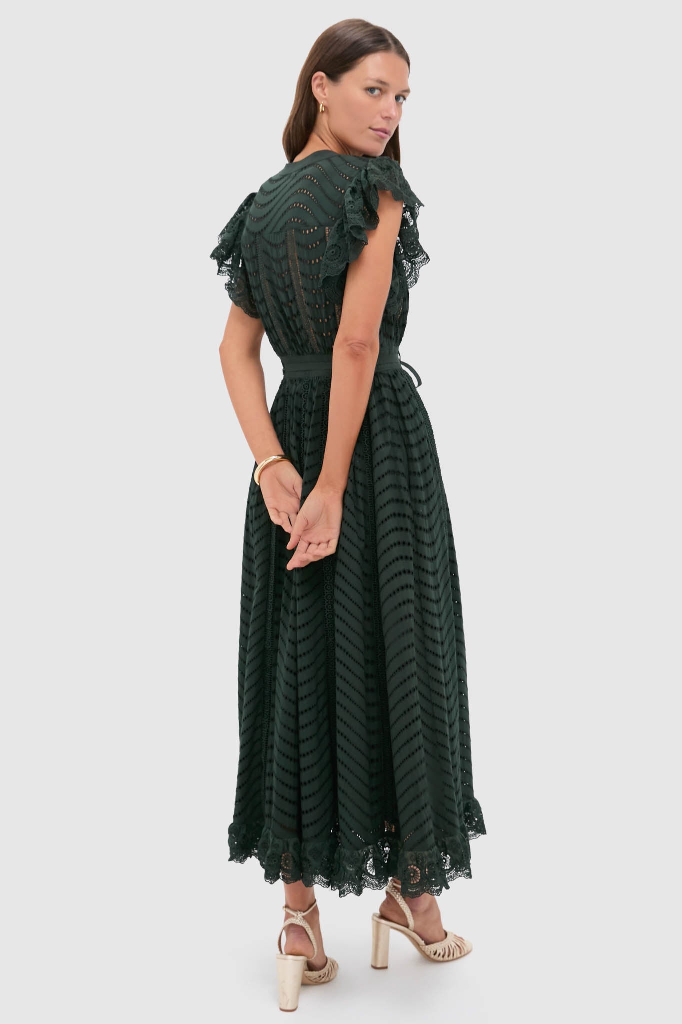 Cypress Olga Flutter Sleeve Midi Dress