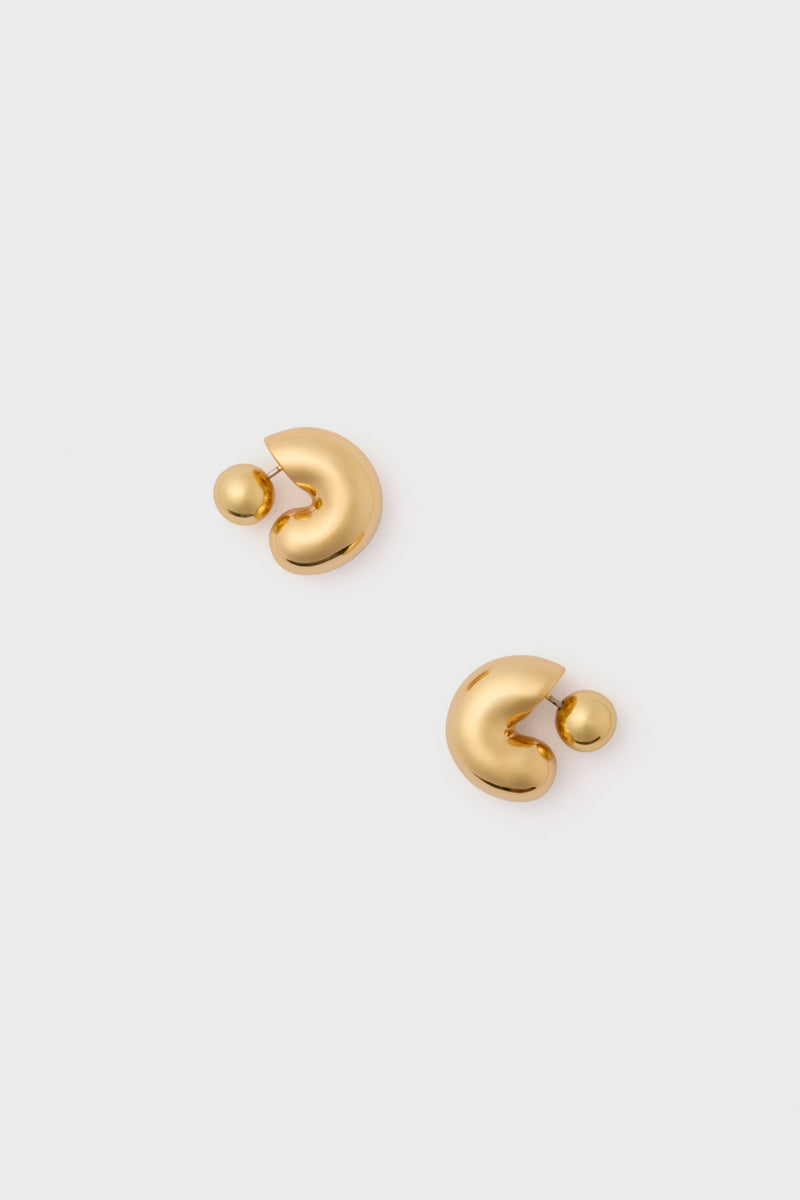 High Polish Gold Tome Hoops Medium