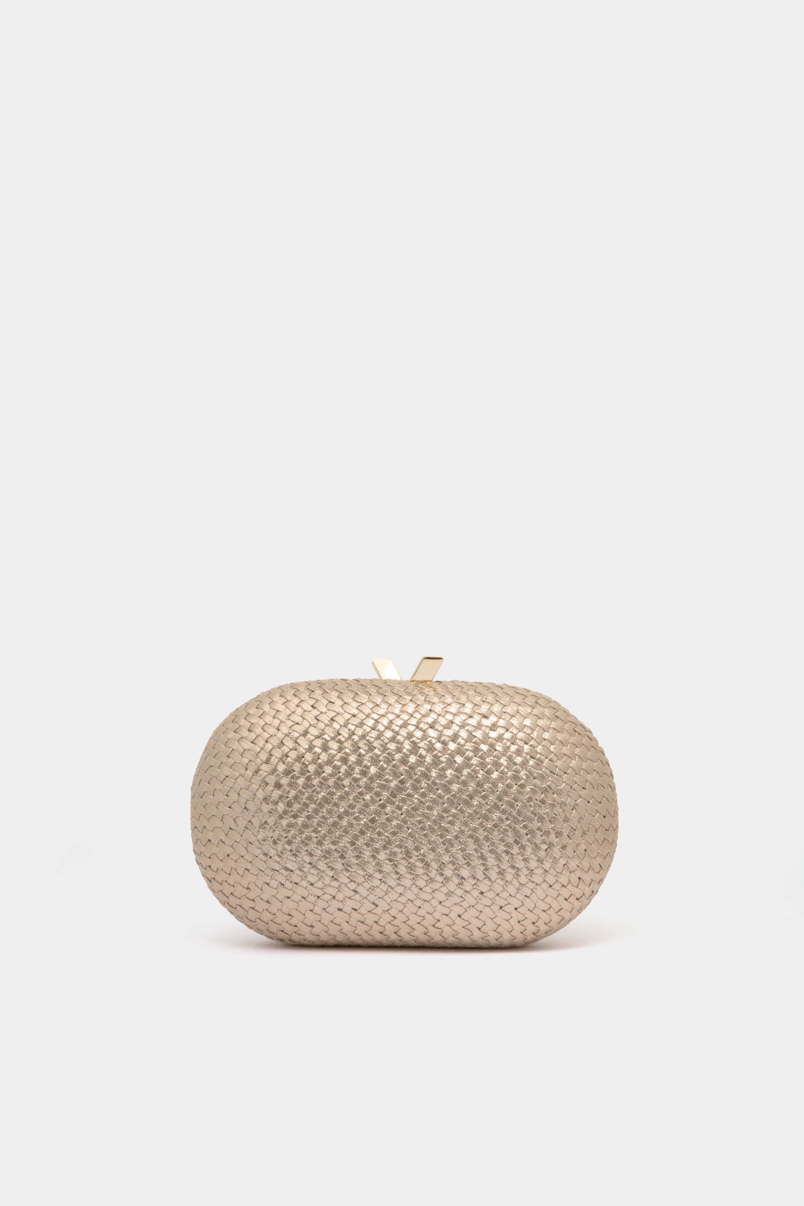 【大きい50ml】アバクロンビー＆フィッチ クラッチ コロン clutch Gold Lucia Woven Oval Clutch | Olga Berg