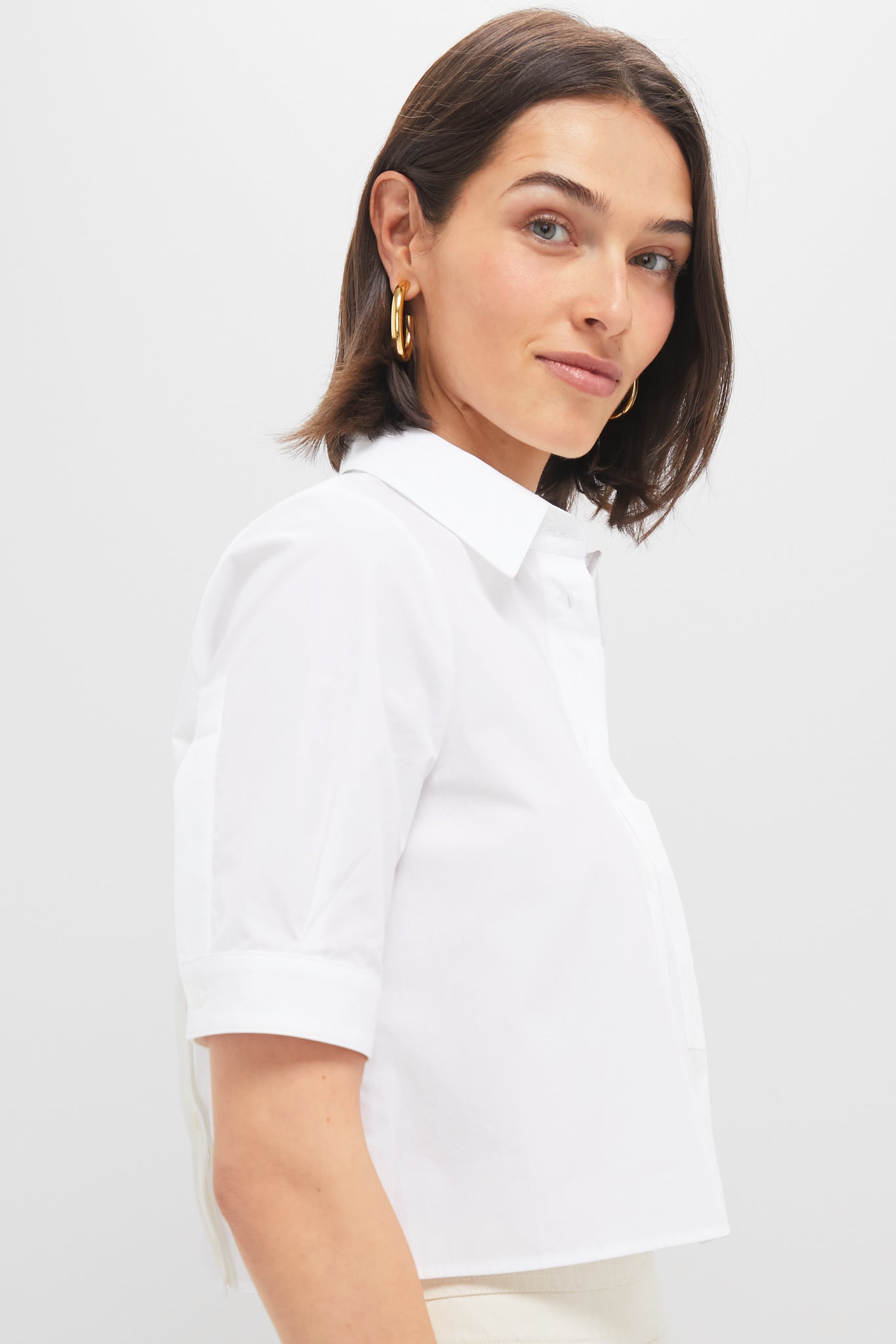 White Short Lived Button Down