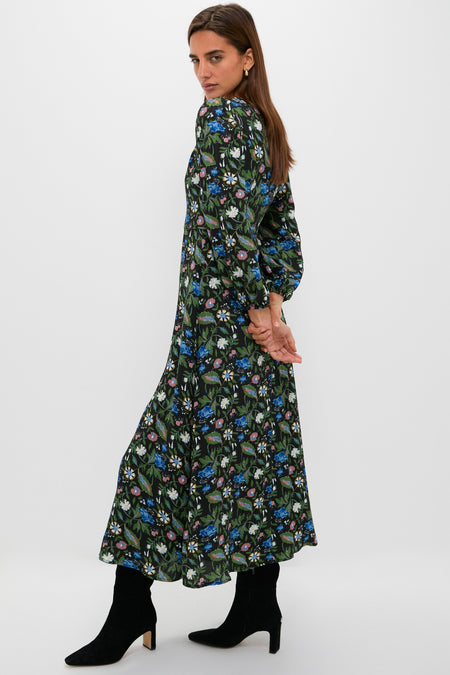 Black Multi Floral Sophia Maxi Dress