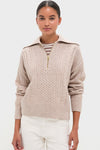 Parchment Camello Relaxed Cable Half Zip