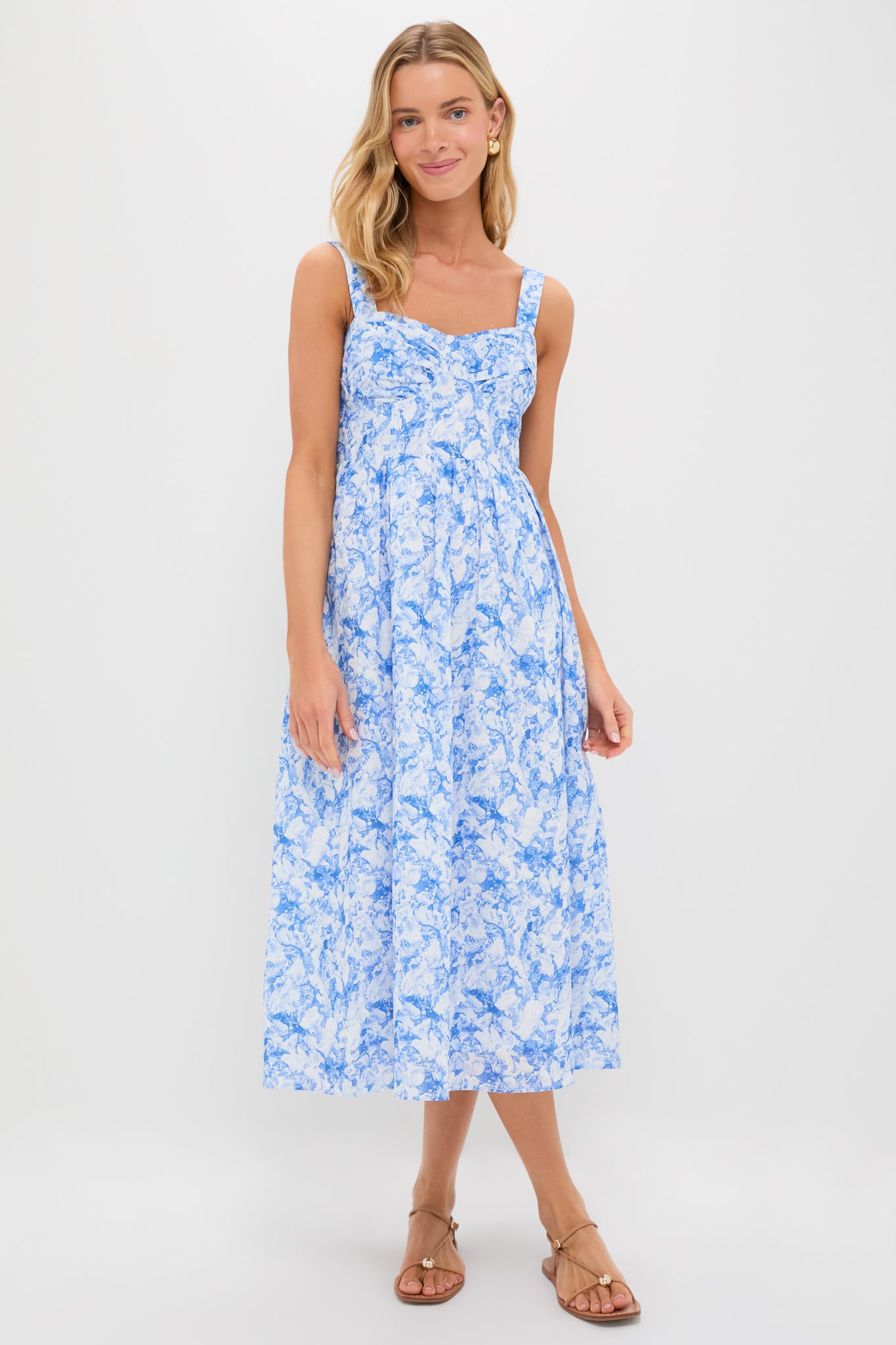 Blue Watercolor Annette Midi Dress | Hyacinth House