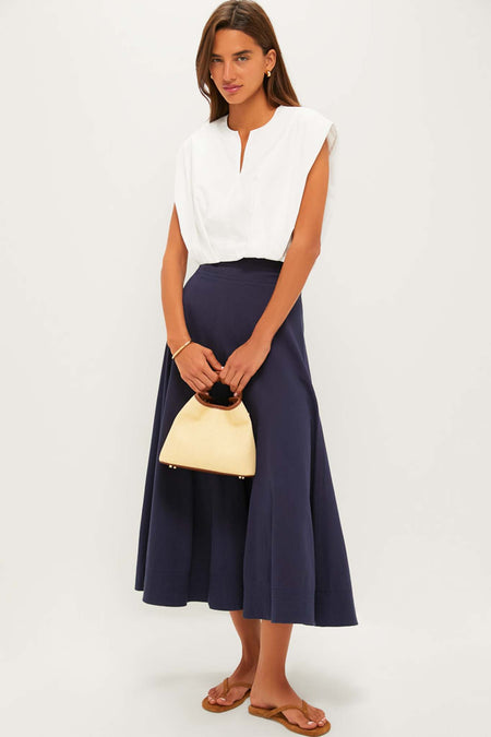 White Wrenli Shortsleeve Pleated Top