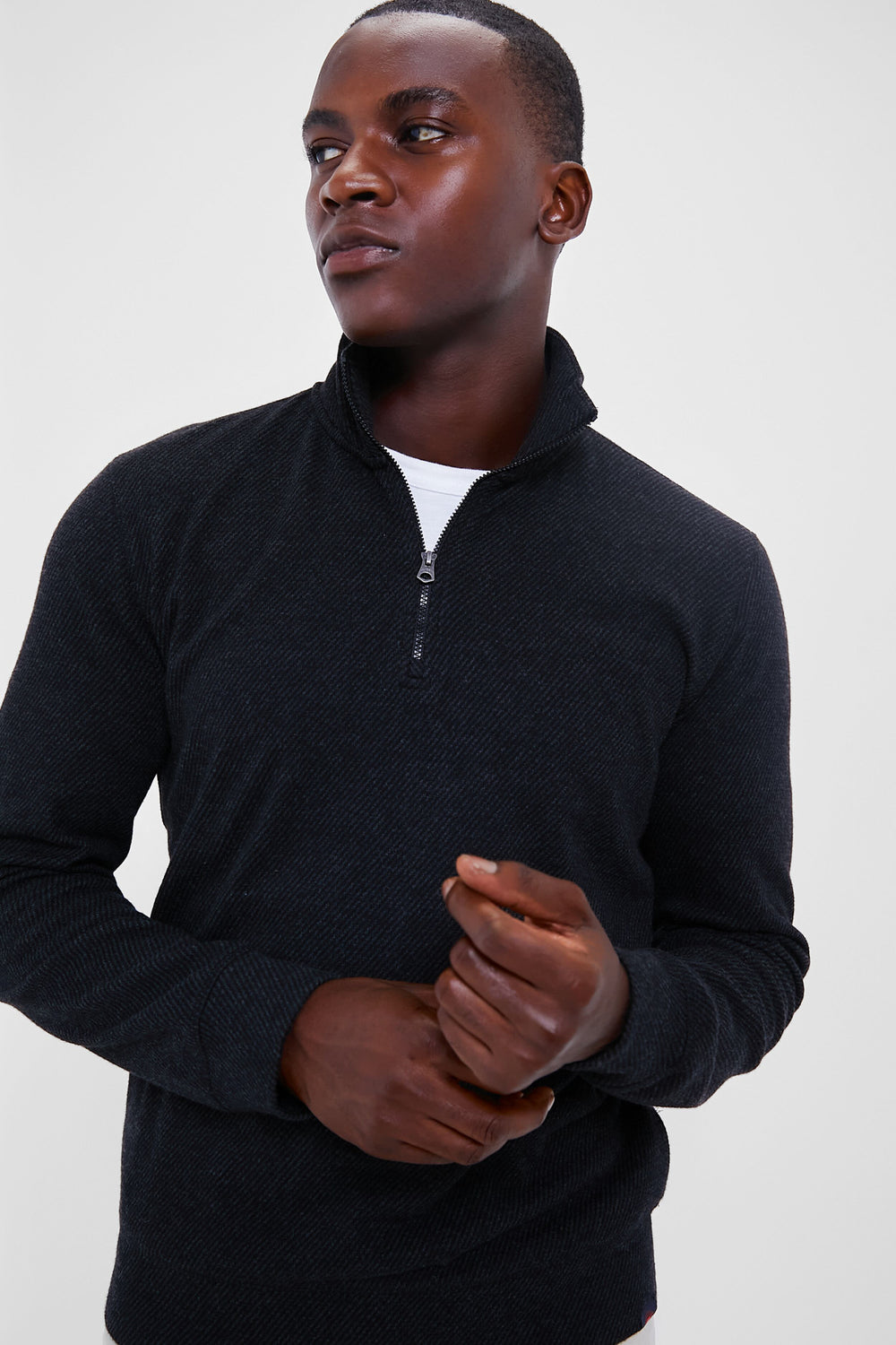 Heathered Black Twill Legend Sweater Quarter Zip | Faherty Heathered Black Twill Legend Sweater Quarter Zip | Faherty