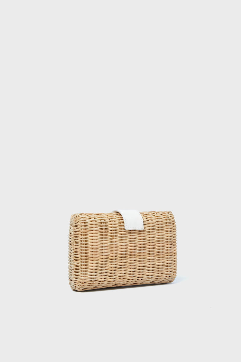 Natural and White Lou Clutch