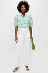 Mint Green Vine Floral Florence Blouse