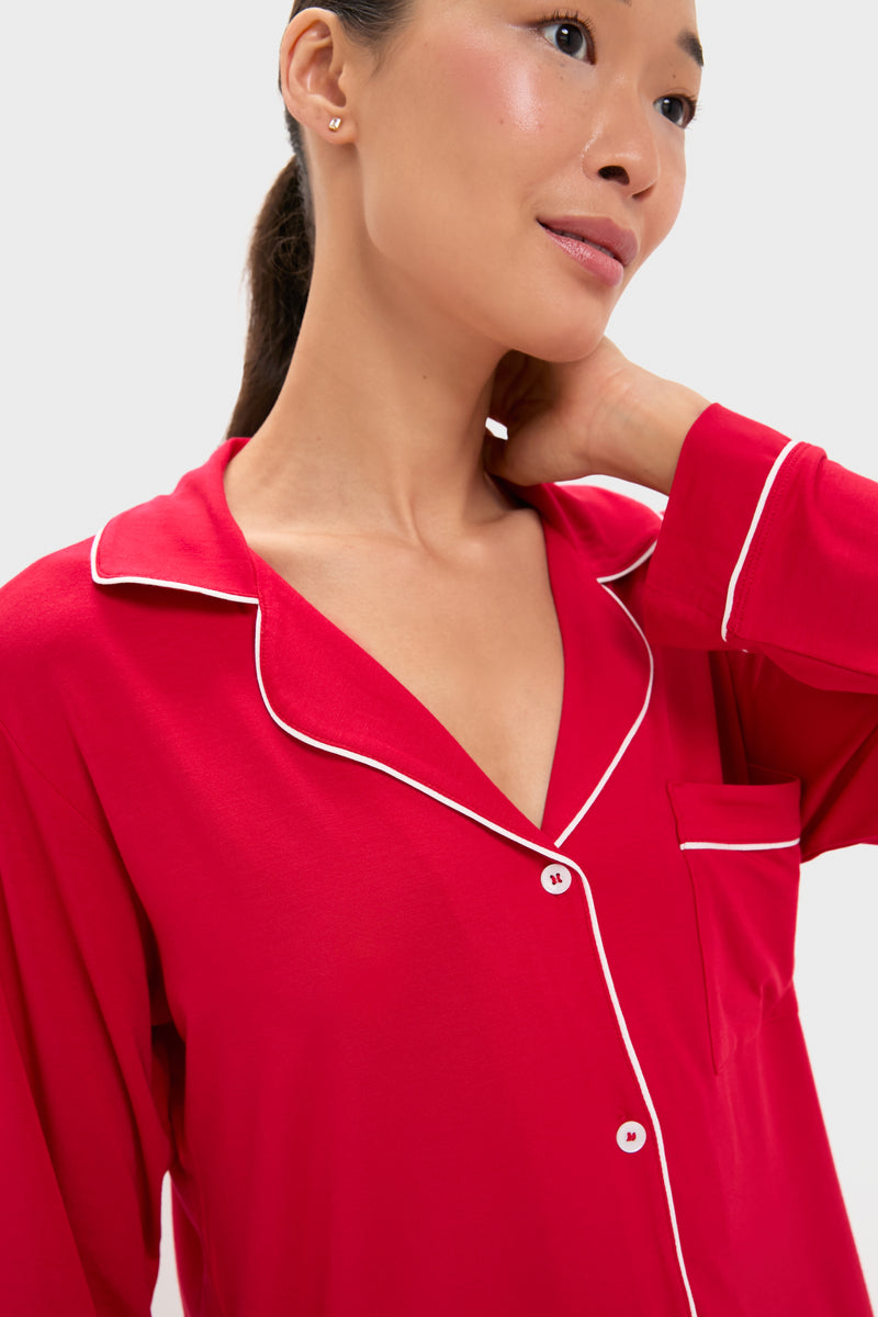 Holly Red and Ivory Gisele Long PJ Set