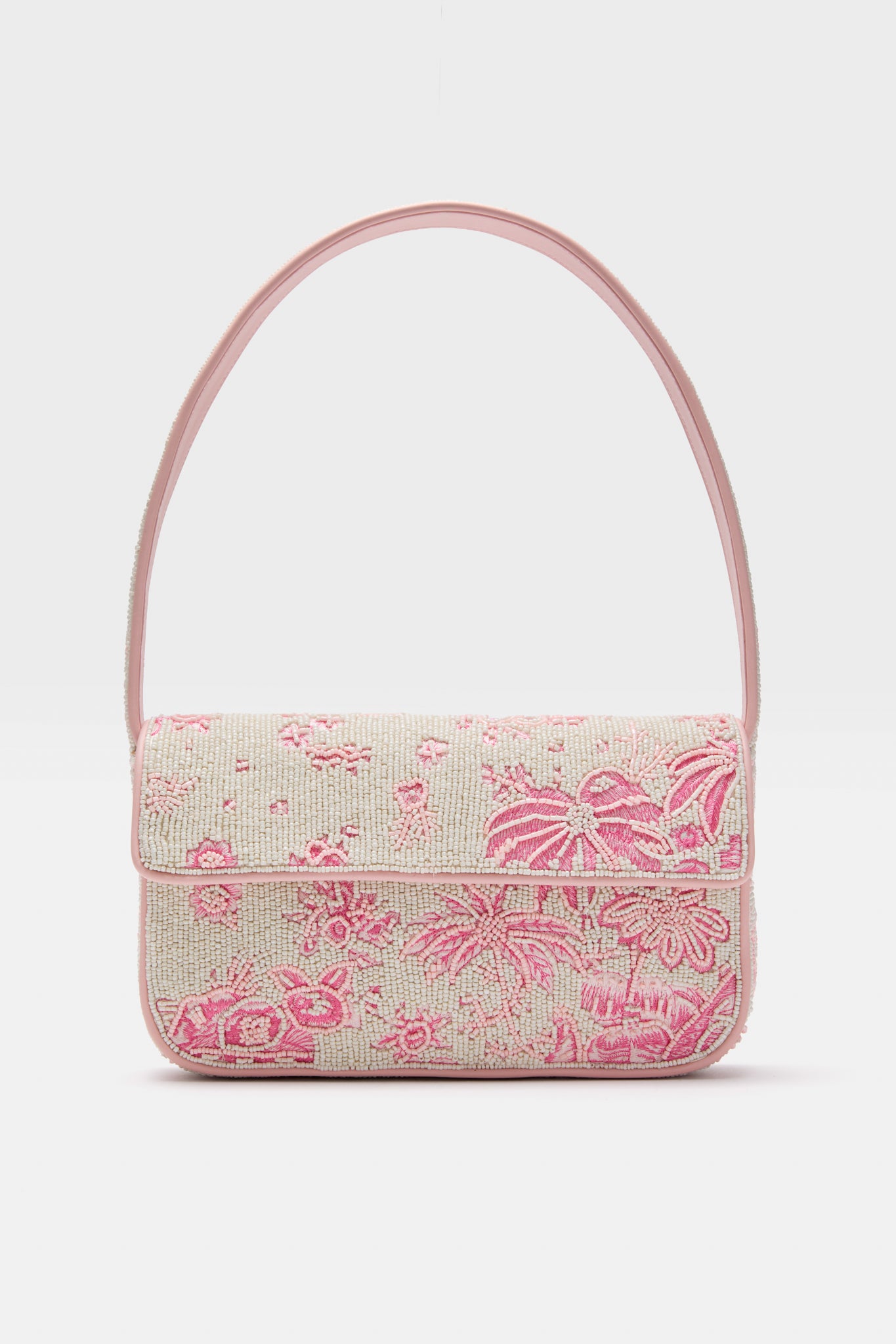 Cherry Blossom Toile Tommy Beaded Bag | STAUD