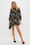 Black Multi Floral Sophia Mini Dress