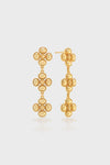 Berry Clover Linear Earrings - Gold