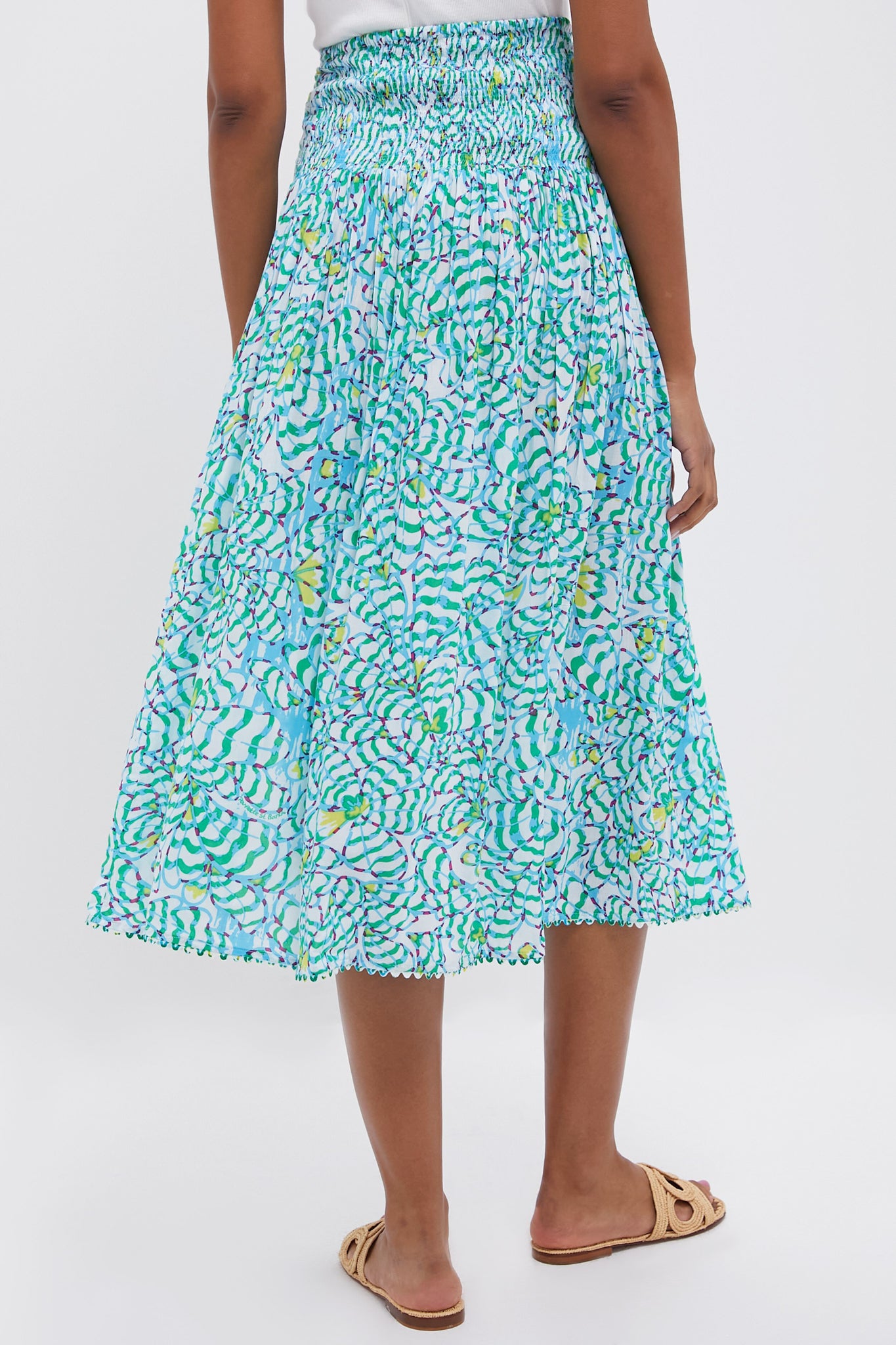 Green Wings Flower Carla Long Skirt