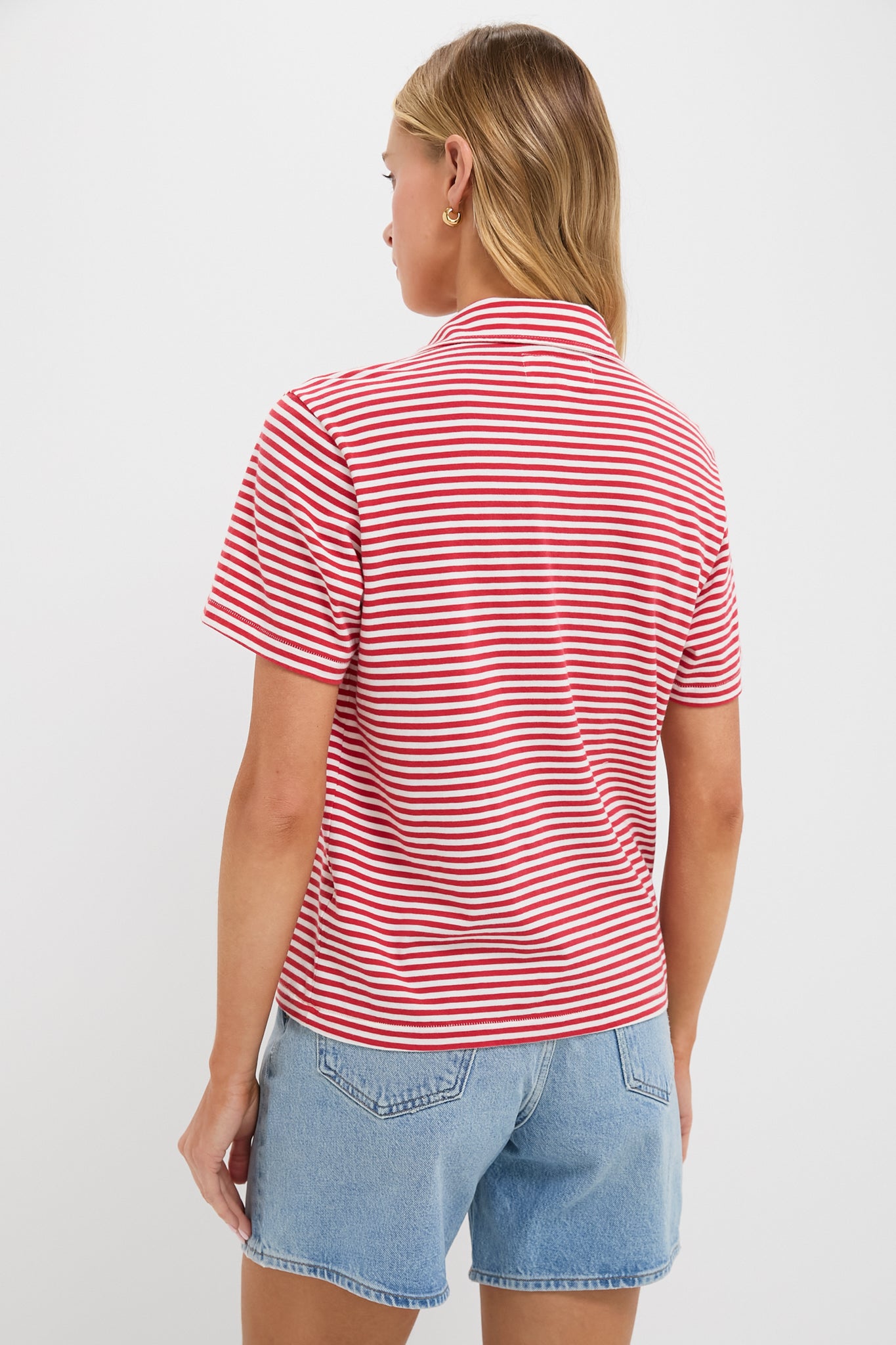 Sun Cherry Stripe The Lacrosse Polo