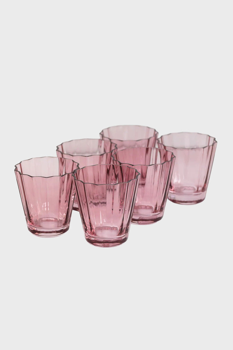 Rose Sunday Low Ball Glasses Set of 6