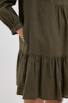 Olive Green Linen Palmerston Dress